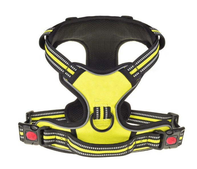 HKM-6992189 Adjustable Breathable Reflective Chest Harness for Medium to Large Dogs - Explosion-Proof Pet Vest