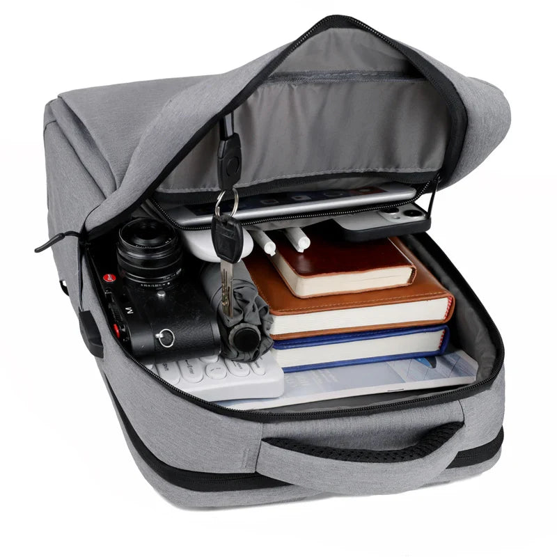 HKM-699347 Large Capacity Waterproof Laptop Backpack with USB Charging Port for Daily Travel and Outdoor Use