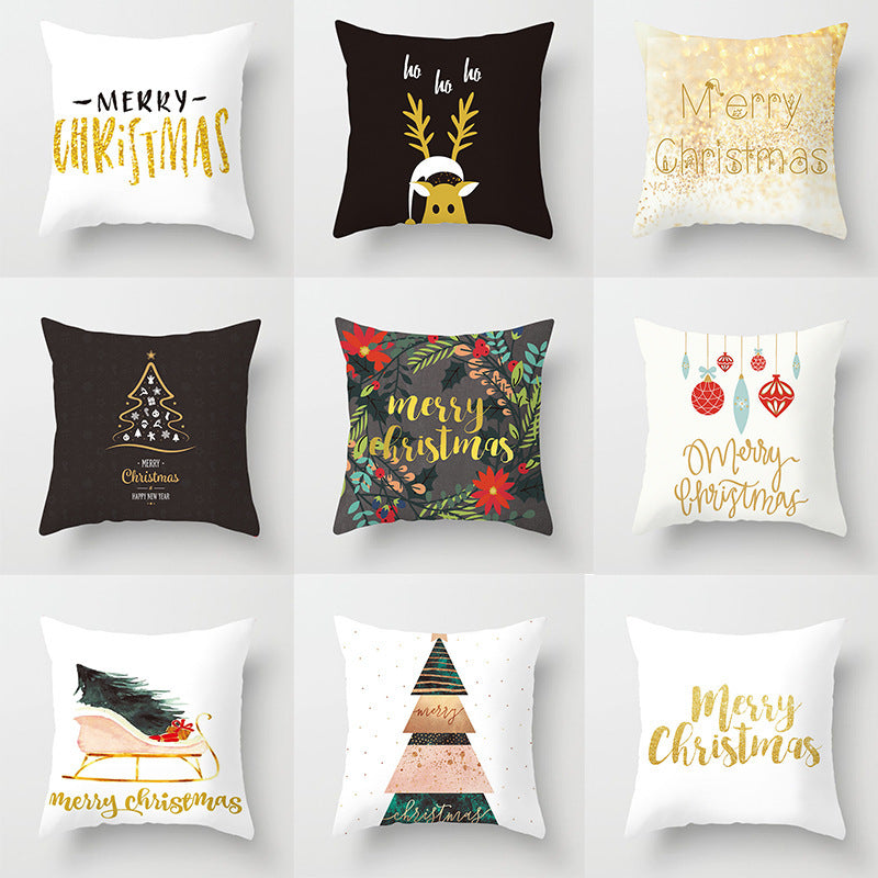 HKM-699347 Nordic Style Christmas Peach Skin Fabric Cushion Cover for Home Decor
