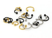HKM-699347 Titanium C-Type Hypoallergenic Clip-On Nose and Lip Rings