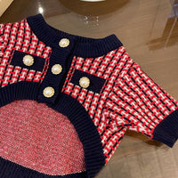 HKM-6994109 Cozy Red Wool Winter Sweater for Pets in Multiple Sizes