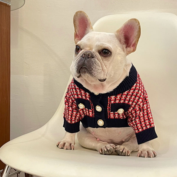 HKM-6994109 Cozy Red Wool Winter Sweater for Pets in Multiple Sizes