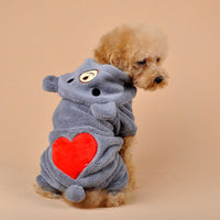 HKM-6994493 Cozy Four-Legged Coral Fleece Pet Outfit for Dogs