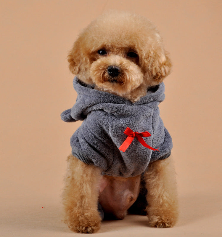 HKM-6994493 Cozy Four-Legged Coral Fleece Pet Outfit for Dogs
