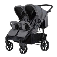 HKM-699475 2-in-1 Luxury Twin Stroller with High Landscape Design, Aluminium Frame and Dual Baskets for Infants
