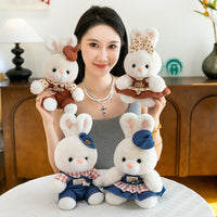 HKM-6995773 Plaid Bear Rabbit Plush Toy for Youth Couples - Cute 23CM Soft Stuffed Animal
