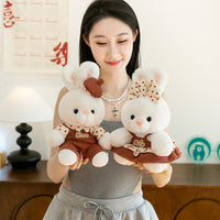 HKM-6995773 Plaid Bear Rabbit Plush Toy for Youth Couples - Cute 23CM Soft Stuffed Animal