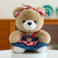 HKM-6995773 Plaid Bear Rabbit Plush Toy for Youth Couples - Cute 23CM Soft Stuffed Animal