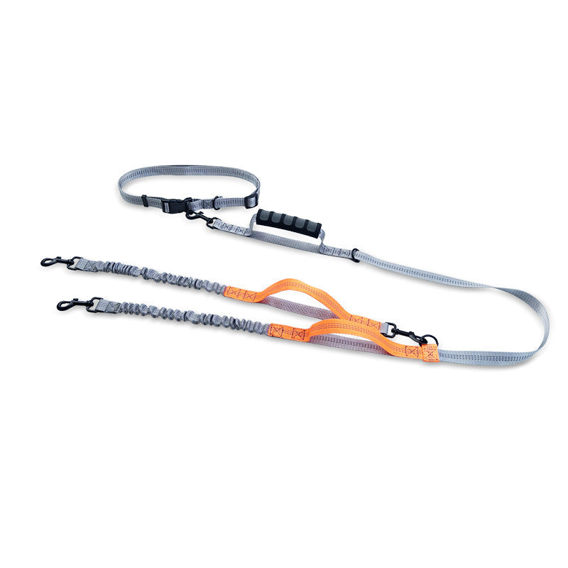 HKM-6995901 Reflective Telescopic Dog Leash with Traction Rope - Adjustable 165-185cm, Fluorescent Green, Orange & Dark Green Options
