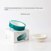 HKM-6996285 Eco-Friendly Disposable Cat and Dog Food Bowl with Non-Slip Base and Replaceable Paper Liners