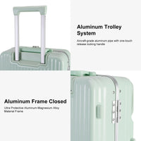 HKM-699667 Durable PC Aluminium Frame Trolley Carry-On Travel Suitcase with Front Pocket