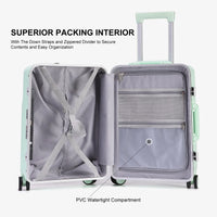 HKM-699667 Durable PC Aluminium Frame Trolley Carry-On Travel Suitcase with Front Pocket