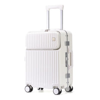 HKM-699667 Durable PC Aluminium Frame Trolley Carry-On Travel Suitcase with Front Pocket