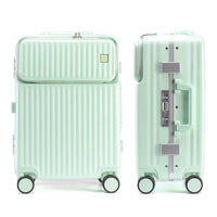 HKM-699667 Durable PC Aluminium Frame Trolley Carry-On Travel Suitcase with Front Pocket