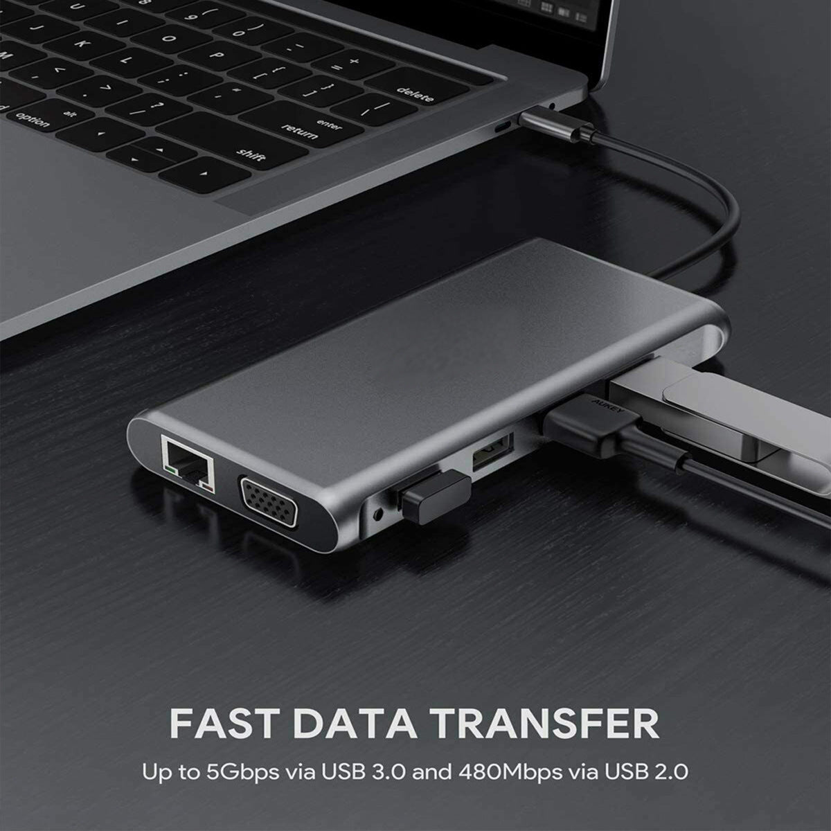 HKM-699667 Twelve-in-One USB Hub Docking Station with 5Gbps Data Transmission