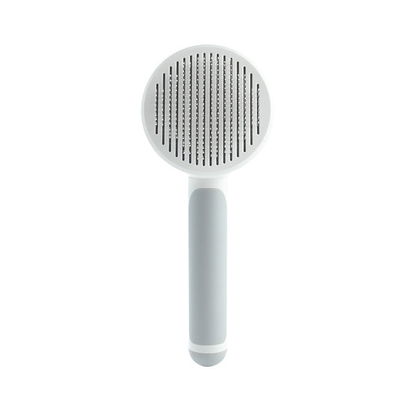 HKM-6997693 Round Handle Self-Cleaning Pet Comb with Stainless Steel Needles and Sticky Bead Design