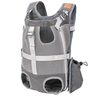 HKM-6998333 Breathable Mesh Pet Dog Backpack in Gray - Medium Polyester Carrier