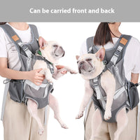 HKM-6998333 Breathable Mesh Pet Dog Backpack in Gray - Medium Polyester Carrier