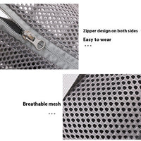 HKM-6998333 Breathable Mesh Pet Dog Backpack in Gray - Medium Polyester Carrier