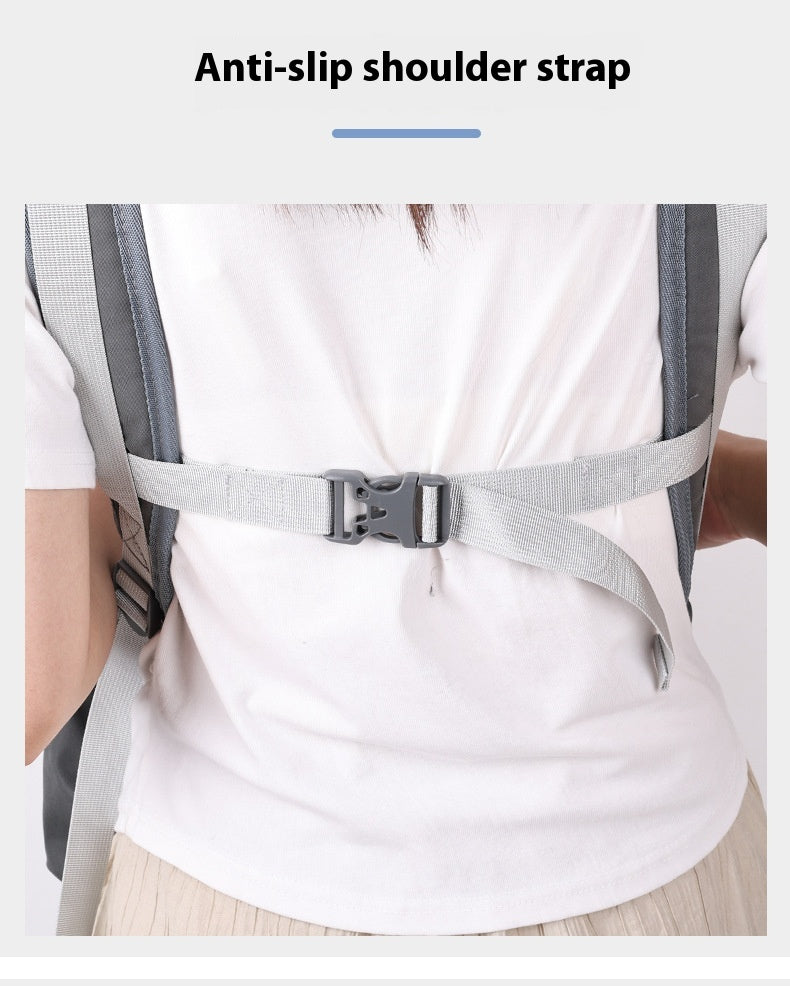 HKM-6998333 Breathable Mesh Pet Dog Backpack in Gray - Medium Polyester Carrier