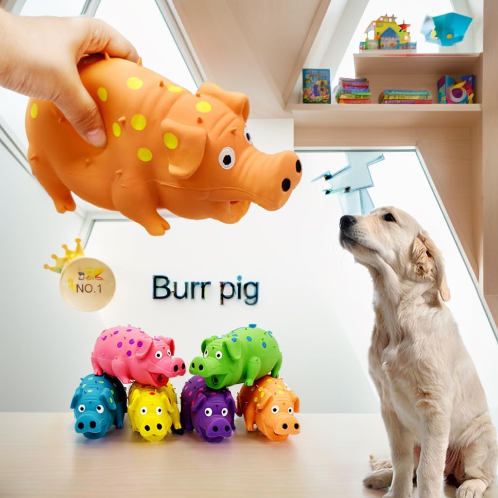 HKM-6999357 Durable Latex Interactive Chew Toy for Dogs with Squeaker and Teeth Grinding Design