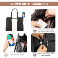HKM-699987 Stylish 2-Piece Shoulder Bag Set with Clutch Wallet for Work, Travel, and Laptop Use