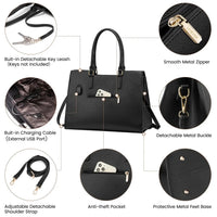 HKM-699987 Stylish 2-Piece Shoulder Bag Set with Clutch Wallet for Work, Travel, and Laptop Use