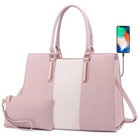 HKM-699987 Stylish 2-Piece Shoulder Bag Set with Clutch Wallet for Work, Travel, and Laptop Use