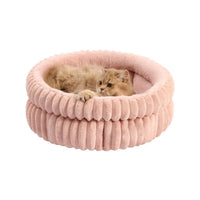 HKM-7000125 Super Soft Round Washable Cat Bed with Anti-Slip Bottom for Indoor Cats and Kittens - Multiple Sizes Available