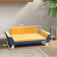 HKM-7000509 Cozy Orange Dog Sofa Bed for Small Dogs with Soft Washable Cushion and Non-Slip Foot Pads