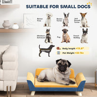 HKM-7000509 Cozy Orange Dog Sofa Bed for Small Dogs with Soft Washable Cushion and Non-Slip Foot Pads