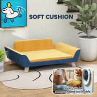 HKM-7000509 Cozy Orange Dog Sofa Bed for Small Dogs with Soft Washable Cushion and Non-Slip Foot Pads