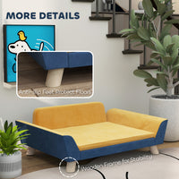 HKM-7000509 Cozy Orange Dog Sofa Bed for Small Dogs with Soft Washable Cushion and Non-Slip Foot Pads