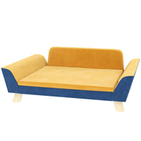 HKM-7000509 Cozy Orange Dog Sofa Bed for Small Dogs with Soft Washable Cushion and Non-Slip Foot Pads
