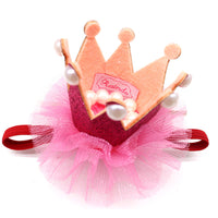 HKM-7000637 Princess Style Mesh Dog Crown Birthday Hat in Multiple Colors