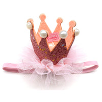 HKM-7000637 Princess Style Mesh Dog Crown Birthday Hat in Multiple Colors