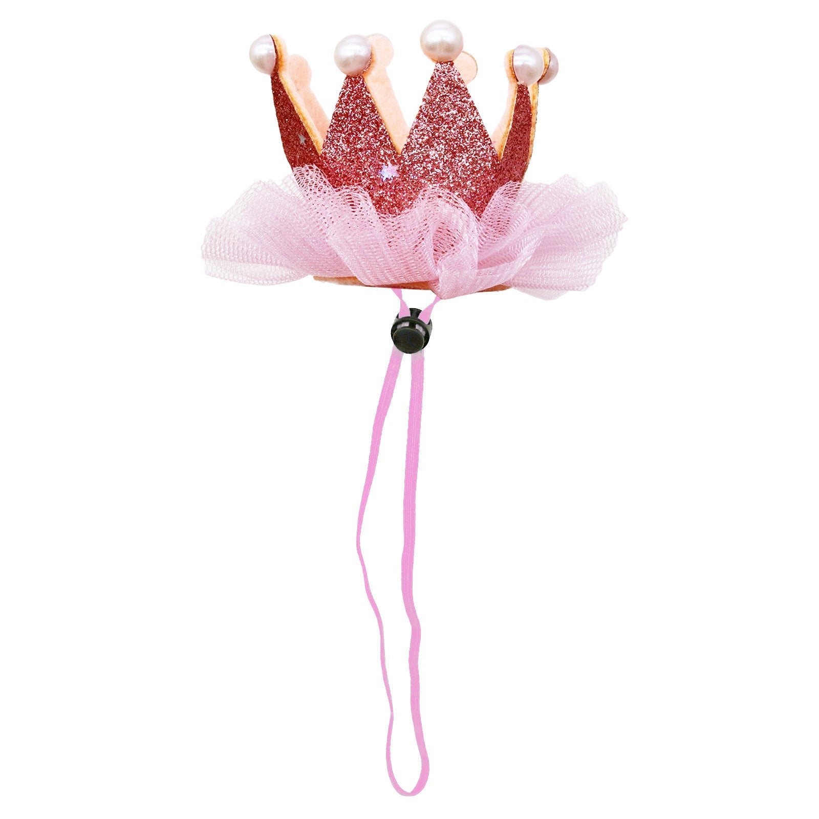 HKM-7000637 Princess Style Mesh Dog Crown Birthday Hat in Multiple Colors