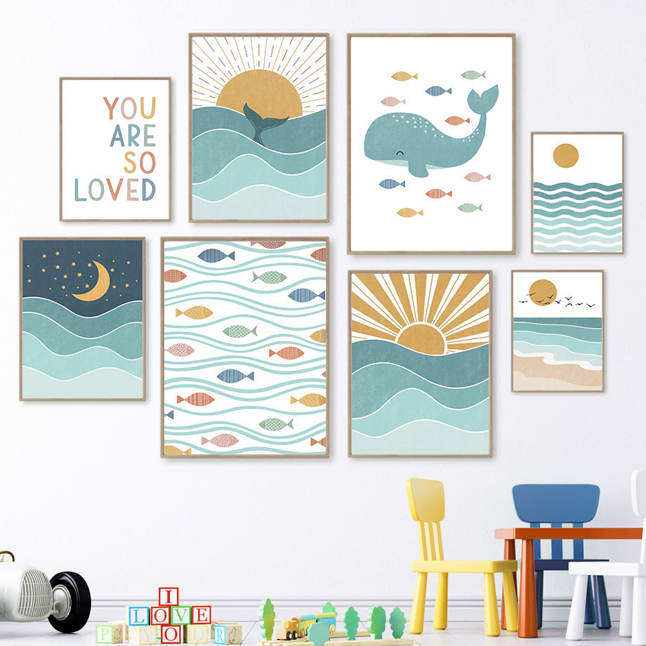 HKM-700115 Modern Canvas Decorative Artwork - Living Room Spray Painting on Oil Painting Cloth