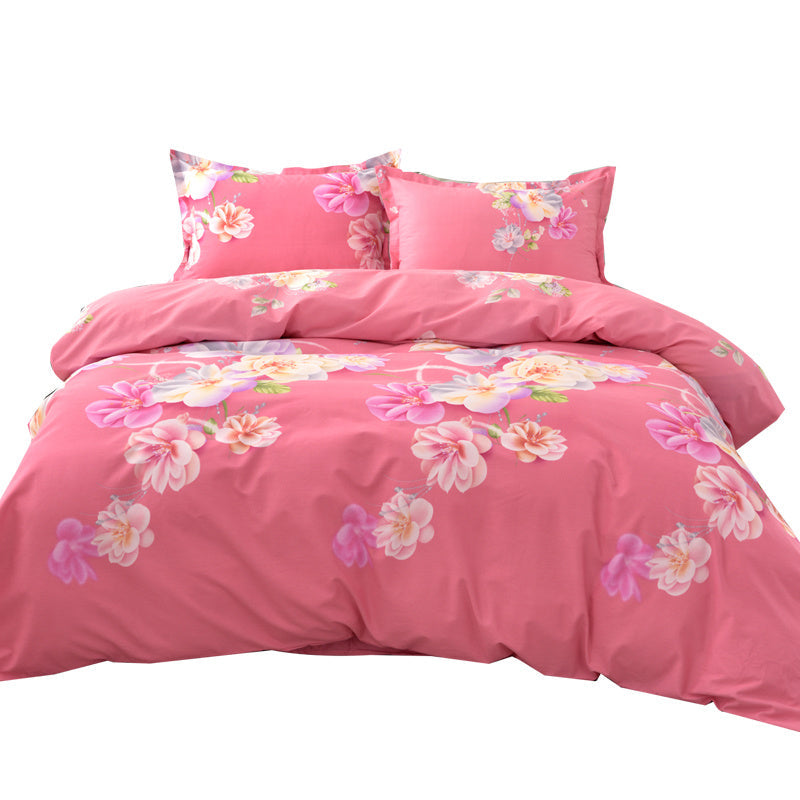 HKM-700115 Pink Pure Cotton Four-Piece Anime Cartoon Bedding Set