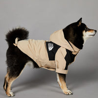 HKM-7001533 Khaki Shell Jacket for Dogs - Weather-Resistant Pet Coat in Multiple Sizes