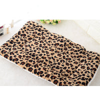 HKM-7001917 Cartoon Printed Flannel Blanket for Pets - Leopard, Sika Deer, Geometric Patterns