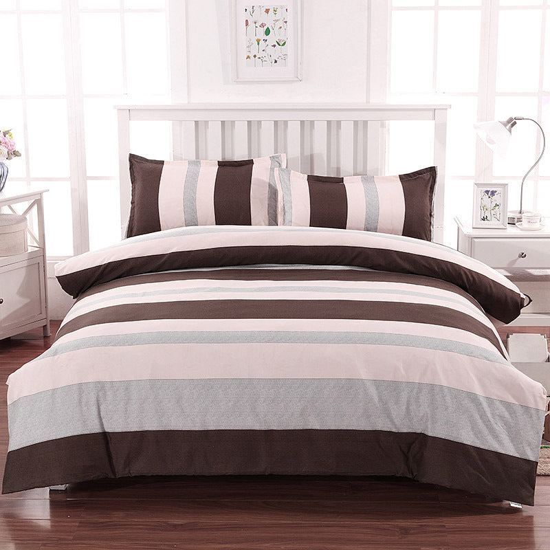 HKM-700243 Brushed Diamond Velvet 4-Piece Bedding Set with Geometric Design