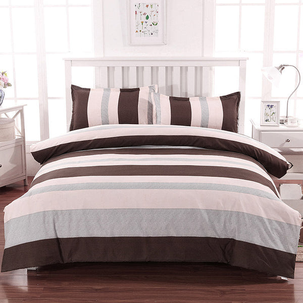 HKM-700243 Brushed Diamond Velvet 4-Piece Bedding Set with Geometric Design
