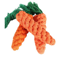 HKM-7002685 Cotton Carrot Dog Toy for Molar Teeth Cleaning - Bite-resistant, 20cm