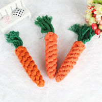 HKM-7002685 Cotton Carrot Dog Toy for Molar Teeth Cleaning - Bite-resistant, 20cm