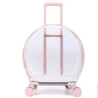 HKM-7004093 Transparent Cat Carrier Bag with Reinforced Structure and Rhombic Grid Design - Large Capacity in Pink and Green