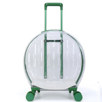 HKM-7004093 Transparent Cat Carrier Bag with Reinforced Structure and Rhombic Grid Design - Large Capacity in Pink and Green