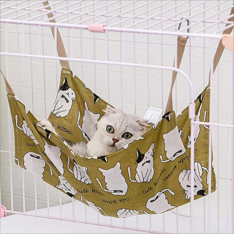 HKM-7005117 Breathable Multi-Color Cotton Hemp Cat Hammock for Cages and Hanging Nests