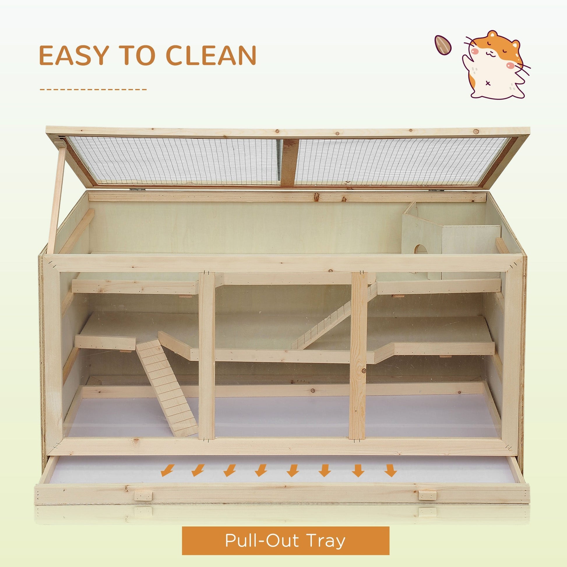 HKM-7005501 Extra Large Hamster Cage with Multiple Levels, Ramps, and Easy Access Door