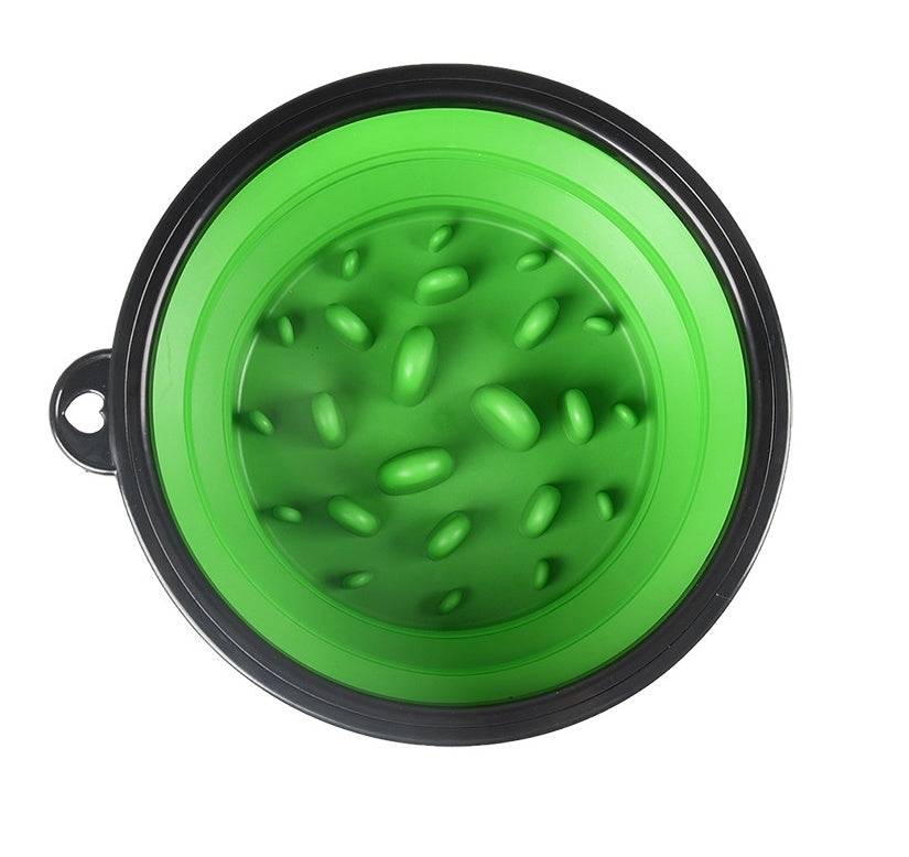 HKM-7005629 Collapsible Slow Food Bowl for Pets ¨C Portable Folding Anti-Choking Design, Easy to Carry